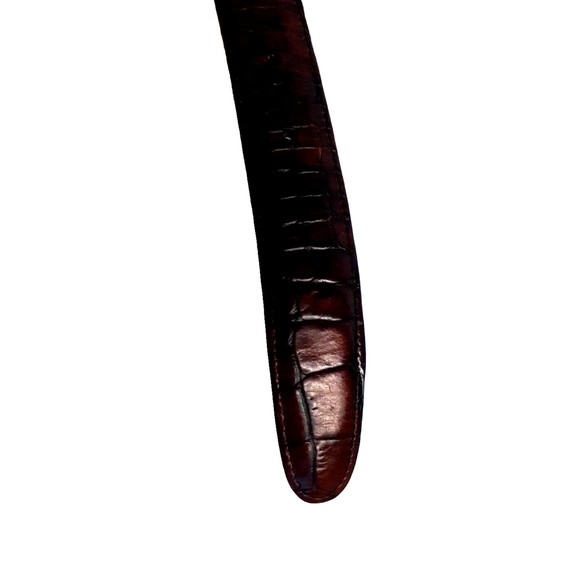 Bally Brown Bella Croc Leather Belt. SIZE : 34 / 85 USA Crook Horn handmade USA - Picture 8 of 9